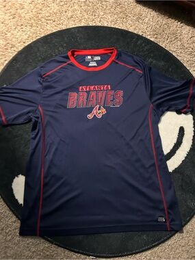 MLB Atlanta Braves Navy Shirt with Red Accents